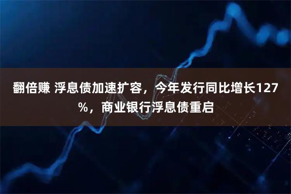 翻倍赚 浮息债加速扩容，今年发行同比增长127%，商业银行浮息债重启