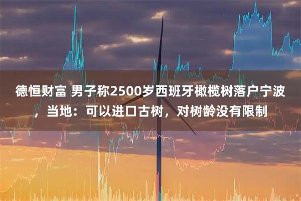 德恒财富 男子称2500岁西班牙橄榄树落户宁波，当地：可以进口古树，对树龄没有限制